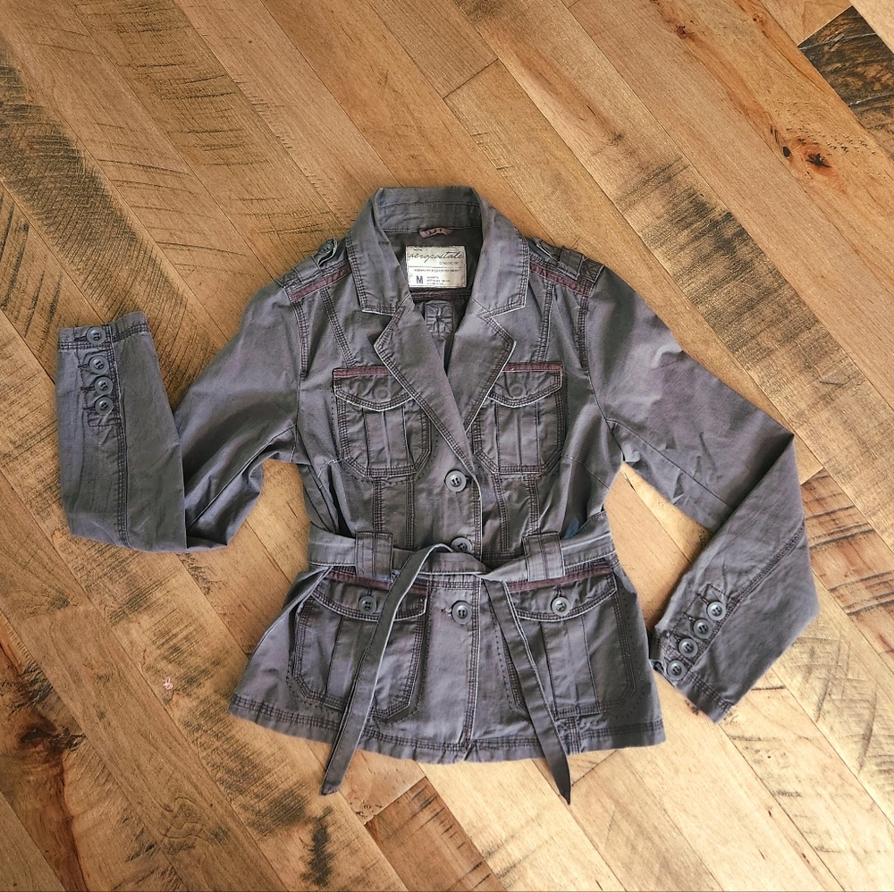 100% Cotton Blazer Tie Jacket